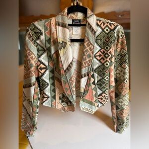 Women's Patterned Cropped Jacket - Sage & Rose